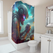 Rideaux De Douche Imaginaire mignon guerrier de l'espace deuil (En situation)
