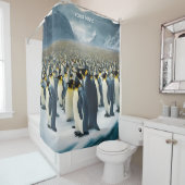 Rideaux De Douche Imaginaire mignon Vivid Beaucoup de Penguins Emper (En situation)