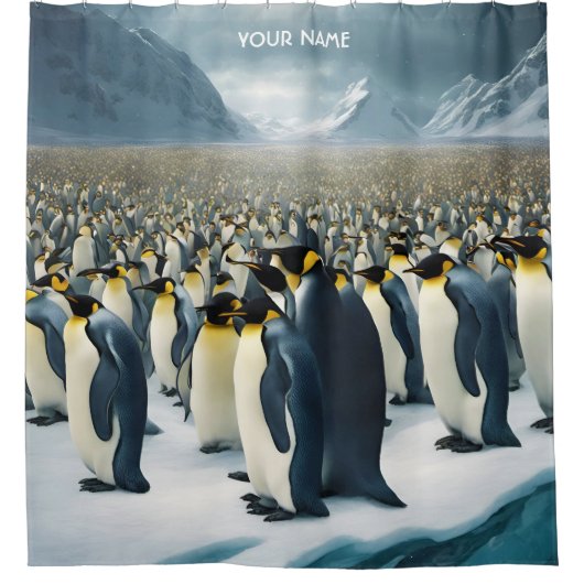 Rideaux De Douche Imaginaire mignon Vivid Beaucoup de Penguins Emper (Devant)