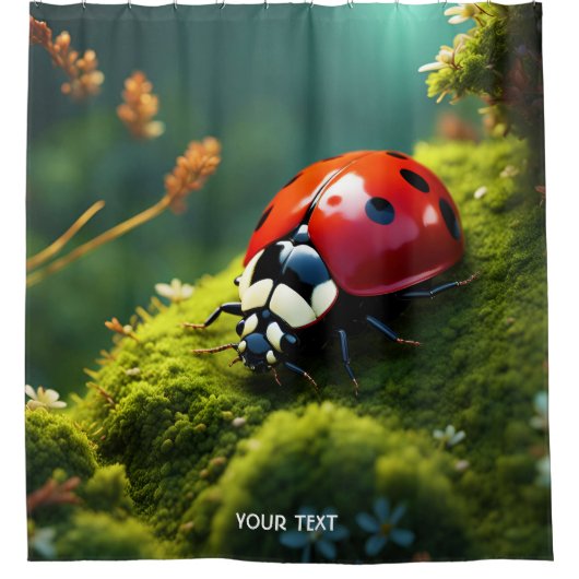 Rideaux De Douche Imaginaire mignon Vivid Ladybug Moss été (Devant)