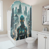 Rideaux De Douche Imaginaire Mignonne Cyborg Soirée Ville (En situation)