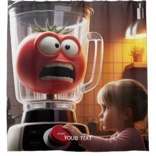 Rideaux De Douche Imaginaire mignonne fille mélangeur tomate