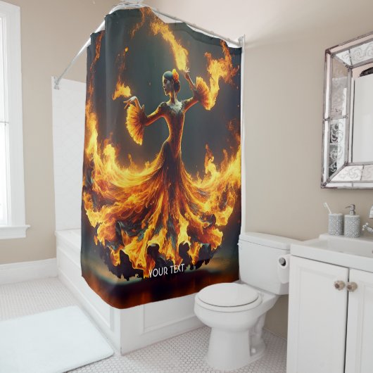 Rideaux De Douche Imaginaire Mignonne Flamenco Fille Danser (En situation)