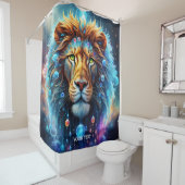 Rideaux De Douche Imaginaire Mignonne Vivid Lion Spatiale Bulles (En situation)