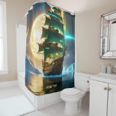Rideaux De Douche Imaginaire mignonne Vivid Sea Ship Moon (En situation)