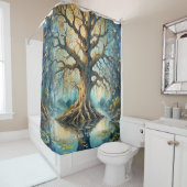 Rideaux De Douche Imaginaire Nuit de marécage d'arbre mignon (En situation)