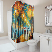 Rideaux De Douche Imaginaire Parc mignon Pluie d'automne (En situation)