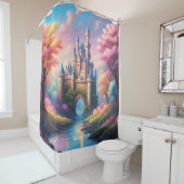 Rideaux De Douche Imaginaire Pur Vivid Pastel Trees Château (En situation)
