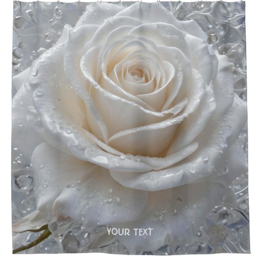 Rideaux De Douche Imaginaire Rose blanche mignonne gouttes (Devant)