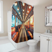 Rideaux De Douche Imaginaire Train Art (En situation)
