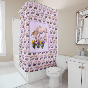 Rideaux De Douche Imaginaire Unicorne Et Papillons