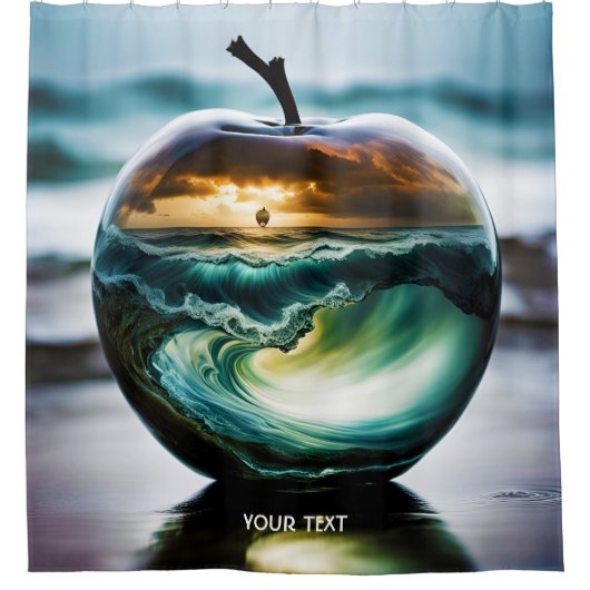 Rideaux De Douche Imaginaire Verre Vive Mer de pomme (Devant)