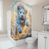 Rideaux De Douche Imaginaire Vif Saut Vive Cloud Lion (En situation)
