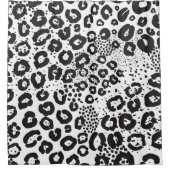 Rideaux De Douche Impression animal noir blanc Léopard des neiges Gu (Devant)