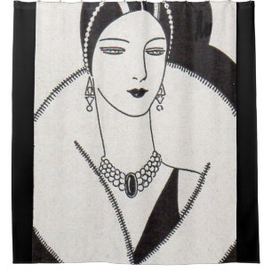 Rideaux De Douche Impression art déco féminine 1928