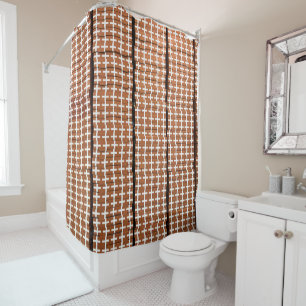 Rideaux De Douche Impression Brown et blanche Abstraite