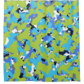 Rideaux De Douche Impression camouflage de couleur verte et bleue ca (Devant)