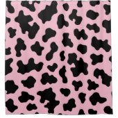 Rideaux De Douche Impression cuir de vache noir et rose (Devant)