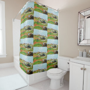 Rideaux De Douche Impression d'art vintage de Gauguin, Paysage au Po