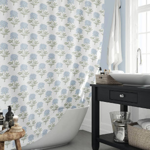 Rideaux De Douche Impression de bloc floral de pivoine Cottage blanc