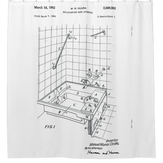 Rideaux De Douche Impression de brevet industriel (Devant)