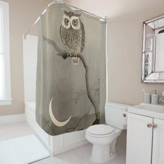 Rideaux De Douche impression de chouette à longue oreille (En situation)