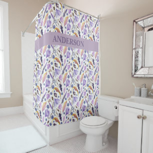 Rideaux De Douche Impression de fleurs sauvages boho personnalisée