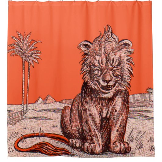 Rideaux De Douche impression de lion souriant (Devant)