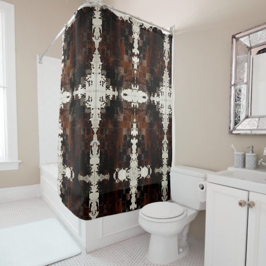 Rideaux De Douche Impression de patchwork de vache (En situation)