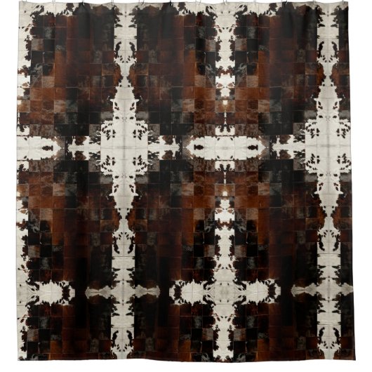 Rideaux De Douche Impression de patchwork de vache (Devant)