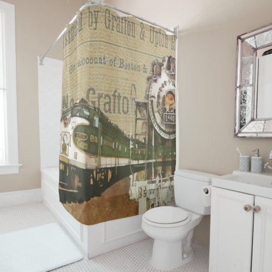 Rideaux De Douche Impression de train vintage (En situation)