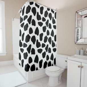 Rideaux De Douche Impression de vache noire et blanche