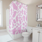 Rideaux De Douche Impression de vache rose (En situation)