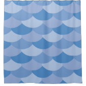 Rideaux De Douche Impression d'écailles de poisson bleues (Devant)