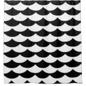 Rideaux De Douche Impression d'échelle de poisson noir et blanc (Devant)