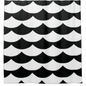 Rideaux De Douche Impression d'échelle de poisson noir et blanc (Devant)