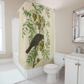 Rideaux De Douche Impression d'oiseau Grackle violet d'Audubon Botan (En situation)