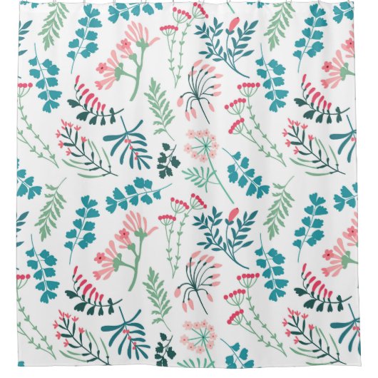 Rideaux De Douche Impression florale moderne (Devant)