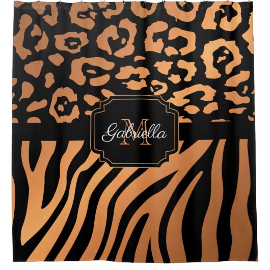 Rideaux De Douche Impression Lepard / Impression Zebra (Devant)