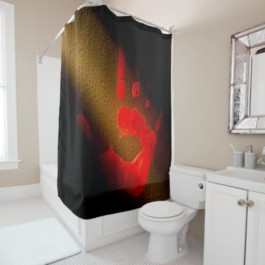 Rideaux De Douche Impression manuelle sanglante (En situation)