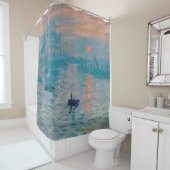 Rideaux De Douche Impression Soleil Levant Claude Monet  (En situation)