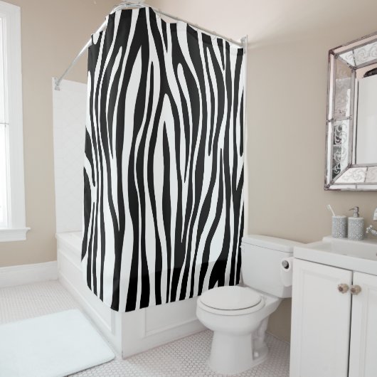Rideaux De Douche Impression Zebra (En situation)