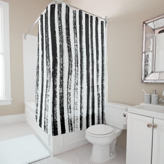 Rideaux De Douche Impression Zebra (En situation)