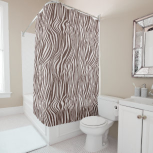 Rideaux De Douche Impression Zebra Brown Crème