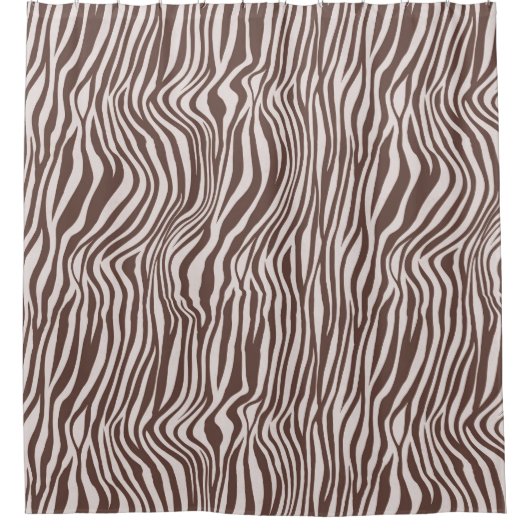Rideaux De Douche Impression Zebra Brown Crème (Devant)