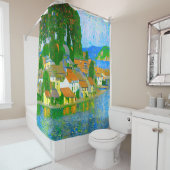 Rideaux De Douche Impressionist  Mediterranean Village by the Sea (En situation)