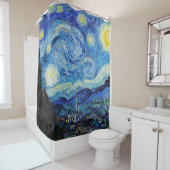 Rideaux De Douche Impressionnisme Vincent Van Gogh Starry Starry Nui (En situation)