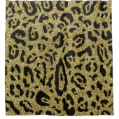 Rideaux De Douche Imprimé animal de léopard guépard noir paillettes (Devant)