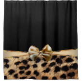 Rideaux De Douche Imprimé animal noir et or léopard guépard (Devant)