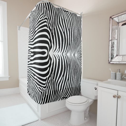 Rideaux De Douche Imprimé animalier zèbre (En situation)